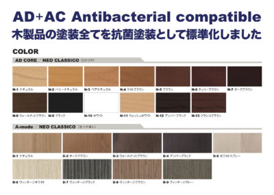 抗菌塗装を標準化しました